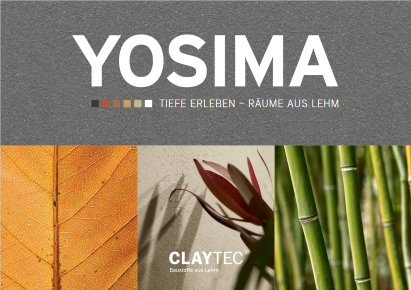 Titel von Broschüre über Yosima-Designputz von CLAYTEC